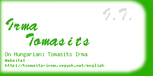 irma tomasits business card
